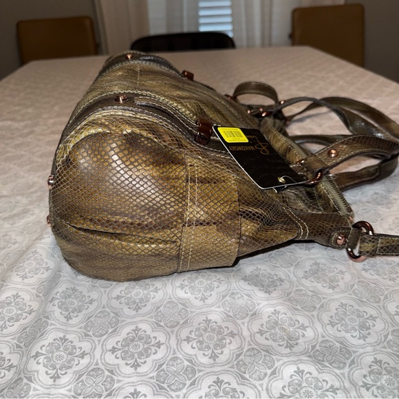 B. Makowsky Snake Embossed Leather Jordan’s Satchel - Picture 5 of 12